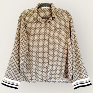 Retro Loose Fit Geometric Button Down Top - Like New- XS - Abercrombie & Fitch